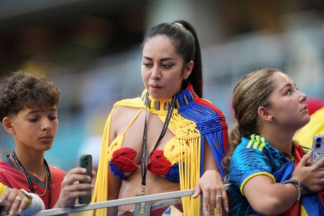 Colombia fans Colombia v Portugal, 2026 FIFA World Cup, WM, Weltmeisterschaft, Fussball Group K, Football, Miami Stadium, Miami, Florida, USA - 27 Jun 2026Miami Miami Stadium Florida (FL) United States of America EDITORIAL USE ONLY No use with unauthorised audio, video, data, fixture lists, club league logos or live services. Online in-match use limited to 120 images, no video emulation. No use in betting, games or single club league player publications.  Copyright: xIsmaelxAdnan Shutterstockx 16964358cr