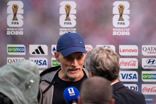 Fußball, WM 2026, 20260627, Panama - England. Im Bild Trainer England Thomas TUCHEL, TV Interview. East Rutherford New-York-New-Jersey-Stadion New Jersey Vereinigte Staaten von Amerika *** Soccer, 2026 World Cup, 20260627, Panama vs. England. Pictured: England coach Thomas TUCHEL, TV interview in East Rutherford, New York, New Jersey, at the stadium in New Jersey, United States of America Copyright: Passion2Press MarkusxFischerx