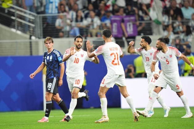 Jordan v Argentina - FIFA World Cup, WM, Weltmeisterschaft, Fussball 2026 - Group J ARLINGTON, USA - JUNE 27: Musa al-Taamari (10) of Jordan celebrates after scoring a goal during the FIFA World Cup 2026 Group J match between Jordan and Argentina at Dallas Stadium in Dallas, United States on June 27, 2026. Hakan Akgun Anadolu Texas United States. Editorial use only. Please get in touch for any other usage.  Copyright: x2026xAnadoluxHakanxAkgunx