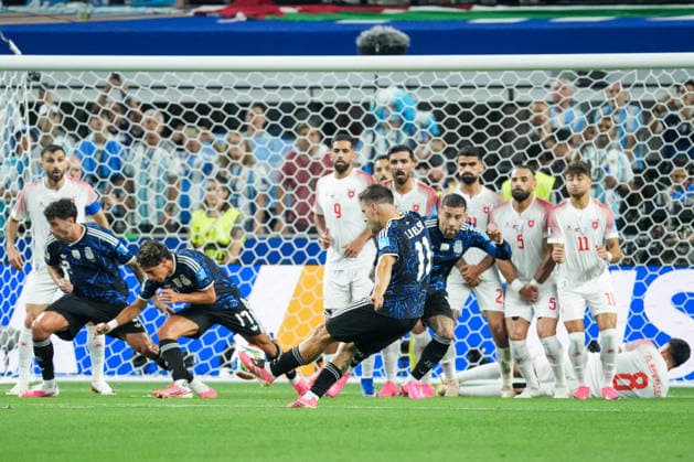 Giovani Lo Celso of Argentina shoots for goal during a FIFA Men’s World Cup 2026 Group Stage football match between Jordan and Argentina at Dallas Stadium, in Arlington on June 27th 2026 (Photo by Alexandra Fechete SPP)  Copyright: xAlexandraxFechete SPPx Sportspressphoto_SPR178725