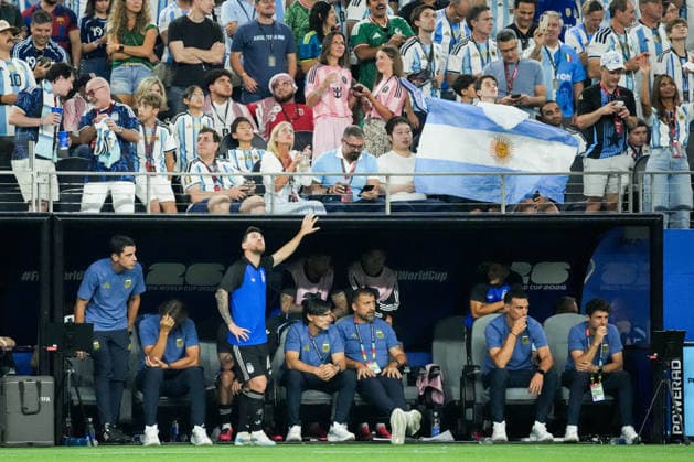 Lionel Messi of Argentina reacts during a FIFA Men’s World Cup 2026 Group Stage football match between Jordan and Argentina at Dallas Stadium, in Arlington on June 27th 2026 (Photo by Alexandra Fechete SPP)  Copyright: xAlexandraxFechete SPPx Sportspressphoto_SPR178735