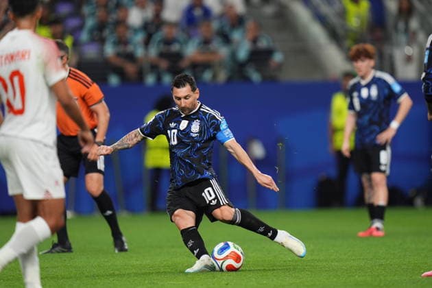 Jordan v Argentina - FIFA World Cup, WM, Weltmeisterschaft, Fussball 2026 - Group J ARLINGTON, USA - JUNE 27: Lionel Messi (10) of Argentina shoots a freekick during the FIFA World Cup 2026 Group J match between Jordan and Argentina at Dallas Stadium in Dallas, United States on June 27, 2026. Hakan Akgun Anadolu Texas United States. Editorial use only. Please get in touch for any other usage.  Copyright: x2026xAnadoluxHakanxAkgunx