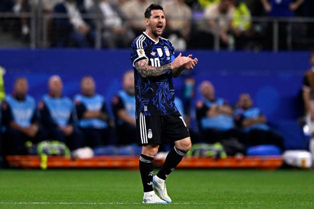 2026-06-28 Jordan v Argentina - Group J: FIFA World Cup, WM, Weltmeisterschaft, Fussball 2026 ARLINGTON, UNITED STATES - JUNE 28: Lionel Messi of Argentina during the Group J: FIFA World Cup 2026 match between Jordan and Argentina at Dallas Stadium on June 28, 2026 in Arlington, Texas. (Photo by Pablo Morano BSR Agency) Arlington United States Content not available for redistribution in The Netherlands directly or indirectly through any third parties. Copyright: xBSRxAgencyx