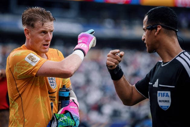 Panama vs England NOVA JERSEY, NJ - 27.06.2026: PANAMA VS ENGLAND - Pickford Jordan of England during the match between Panama and England, valid for the third round of the group stage of the 2026 World Cup, held at MetLife Stadium in New Jersey, United States. (Photo: Marcelo Machado de Melo Fotoarena) x2972954x  MarceloxMachadoxdexMelo