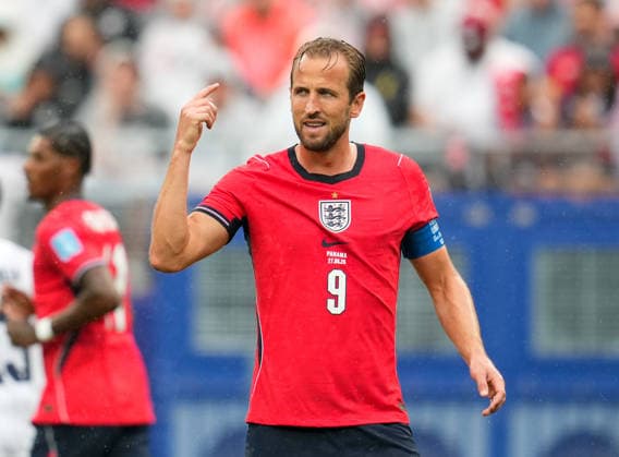 Harry Kane (England, 9) gestikuliert. USA, FIFA Weltmeisterschaft, Panama vs England, East Rutherford, 27.06.2026 USA, FIFA Weltmeisterschaft, Panama vs England, East Rutherford, 27.06.2026 East Rutherford *** Harry Kane, England, 9, gesturing; USA, FIFA World Cup, Panama vs. England, East Rutherford, June 27, 2026; USA, FIFA World Cup, Panama vs. England, East Rutherford, June 27, 2026; East Rutherford Copyright: xEibner-Pressefoto ScottxColemanx EP_SCN