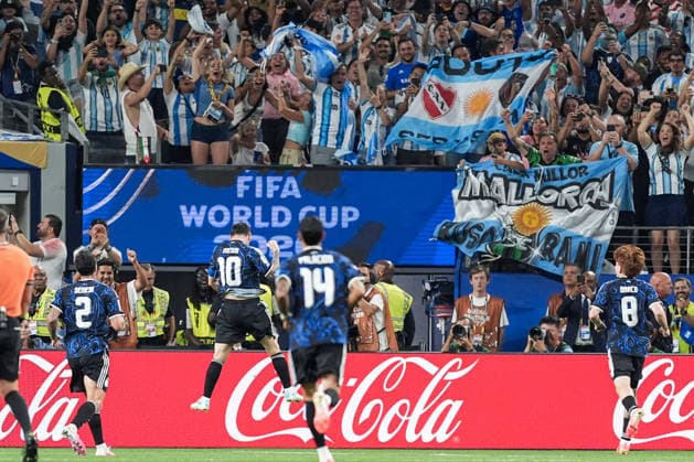 Lionel Messi of Argentina celebrates after scoring the team s third goal during a FIFA Men’s World Cup 2026 Group Stage football match between Jordan and Argentina at Dallas Stadium, in Arlington on June 27th 2026 (Photo by LVDIDI SPP)  Copyright: xLVDIDI SPPx Sportspressphoto_SPR178856