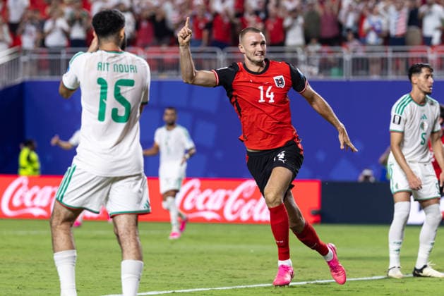 SOCCER - FIFA World Cup, WM, Weltmeisterschaft, Fussball 2026 KANSAS CITY,MISSOURI,USA,28.JUN.26 - SOCCER - FIFA World Cup 2026, group stage, Algeria vs Austria. Image shows the rejoicing of Sasa Kalajdzic (AUT).  GEPAxpictures xArminxRauthner
