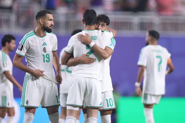 Algerian players celebrate a goal in a Group J match of the 2026 FIFA World Cup, WM, Weltmeisterschaft, Fussball between Algeria and Austria at Kansas City Stadium (United States, 27 June 2026. FIFA World Cup 2026 - Group J - Algeria vs Austria !ACHTUNG: NUR REDAKTIONELLE NUTZUNG!  Copyright: xJuanxIgnacioxRoncoronix GR7391 0860204846st