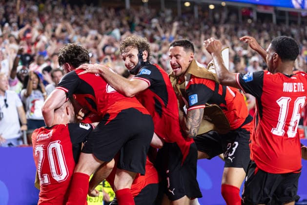 SOCCER - FIFA World Cup, WM, Weltmeisterschaft, Fussball 2026 KANSAS CITY,MISSOURI,USA,28.JUN.26 - SOCCER - FIFA World Cup 2026, group stage, Algeria vs Austria. Image shows the rejoicing of AUT.  GEPAxpictures xArminxRauthner