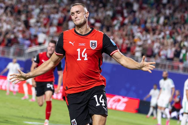 SOCCER - FIFA World Cup, WM, Weltmeisterschaft, Fussball 2026 KANSAS CITY,MISSOURI,USA,28.JUN.26 - SOCCER - FIFA World Cup 2026, group stage, Algeria vs Austria. Image shows the rejoicing of Sasa Kalajdzic (AUT).  GEPAxpictures xArminxRauthner
