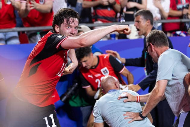 SOCCER - FIFA World Cup, WM, Weltmeisterschaft, Fussball 2026 KANSAS CITY,MISSOURI,USA,28.JUN.26 - SOCCER - FIFA World Cup 2026, group stage, Algeria vs Austria. Image shows the rejoicing of Michael Gregoritsch (AUT).  GEPAxpictures xArminxRauthner