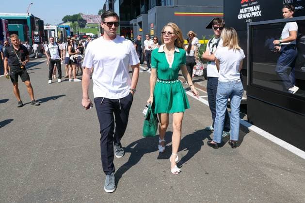 Mark Mateschitz und Victoria Swarovski im Paddock, Rennen, Grosser Preis von Oesterreich, Motorsport, Herren, Formel 1, 28.06.2026 Spielberg Steiermark Oesterreich *** Mark Mateschitz and Victoria Swarovski in the paddock, race, Austrian Grand Prix, motorsports, men, Formula 1, June 28, 2026, Spielberg, Styria, Austria Copyright: xkolbert-press ChristianxKolbertx