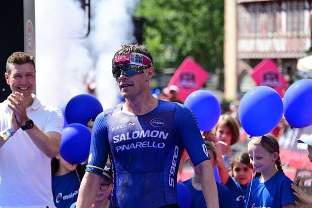 28.06.2026 xkhx Frankfurt am Main Mainova IRONMAN Frankfurt European Championship, EM, Europameisterschaft 2026 Im Ziel Platz 1 Sieger Casper Stornes 4:50:23 Stunden *** June 28, 2026 xkhx Frankfurt am Main Mainova IRONMAN Frankfurt European Championship 2026 At the finish line: 1st place, winner Casper Stornes, 4 hours, 50 minutes, 23 seconds