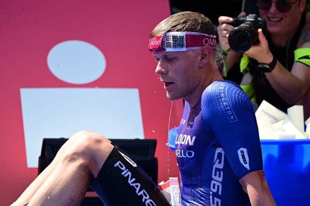 28.06.2026 xkhx Frankfurt am Main Mainova IRONMAN Frankfurt European Championship, EM, Europameisterschaft 2026 Im Ziel Platz 1 Sieger Casper Stornes 4:50:23 Stunden *** June 28, 2026 xkhx Frankfurt am Main Mainova IRONMAN Frankfurt European Championship 2026 At the finish line: 1st place, winner Casper Stornes, 4 hours, 50 minutes, 23 seconds