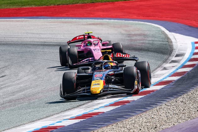 AUTO - FORMULA 2 2026 - RED BULL RING 06 TSOLOV Nikola (bul), Campos Racing, Dallara F2 2024, action and 15 DUNNE Alex (irl), Rodin Motorsport, Dallara F2 2024, action during the 6th round of the 2026 FIA Formula 2 Championship from June 26 to 28, 2026 on the Red Bull Ring, in Spielberg, Austria - SpielbergAustria  Copyright: xEricxAlonsox