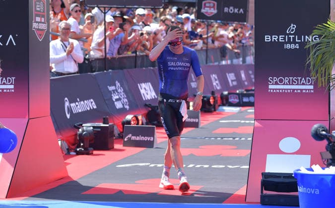 28.06.2026, xblx, Leichtathletik Ironman, Mainova IRONMAN European Championship, EM, Europameisterschaft Frankfurt 2026 v.l. Ziel, Casper Stornes (NOR) (DFL DFB REGULATIONS PROHIBIT ANY USE OF PHOTOGRAPHS as IMAGE SEQUENCES and or QUASI-VIDEO) Frankfurt *** June 28, 2026, xblx, Track and Field Ironman, Mainova IRONMAN European Championship Frankfurt 2026 v l Finish Line, Casper Stornes NOR DFL DFB REGULATIONS PROHIBIT ANY USE OF PHOTOGRAPHS as IMAGE SEQUENCES and or QUASI-VIDEO Frankfurt