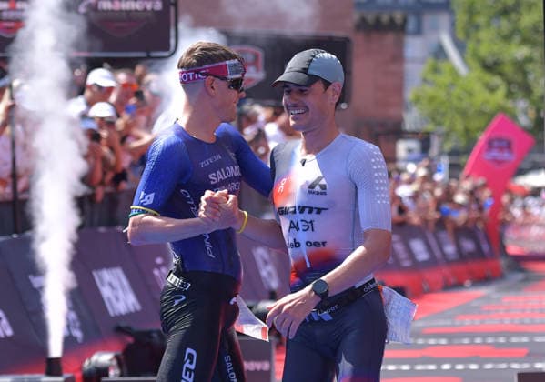 28.06.2026, xblx, Leichtathletik Ironman, Mainova IRONMAN European Championship, EM, Europameisterschaft Frankfurt 2026 v.l. Ziel, Casper Stornes (NOR), Gustav Iden (NOR) (DFL DFB REGULATIONS PROHIBIT ANY USE OF PHOTOGRAPHS as IMAGE SEQUENCES and or QUASI-VIDEO) Frankfurt *** June 28, 2026, xblx, Track and Field Ironman, Mainova IRONMAN European Championship Frankfurt 2026 v l Finish Line, Casper Stornes NOR, Gustav Iden NOR DFL DFB REGULATIONS PROHIBIT ANY USE OF PHOTOGRAPHS as IMAGE SEQUENCES and or QUASI-VIDEO Frankfurt
