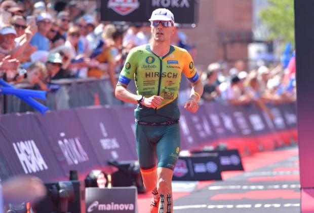 28.06.2026, xblx, Leichtathletik Ironman, Mainova IRONMAN European Championship, EM, Europameisterschaft Frankfurt 2026 v.l. Ziel, Wilhelm Willi Hirsch (DEU) (DFL DFB REGULATIONS PROHIBIT ANY USE OF PHOTOGRAPHS as IMAGE SEQUENCES and or QUASI-VIDEO) Frankfurt *** June 28, 2026, xblx, Track and Field Ironman, Mainova IRONMAN European Championship Frankfurt 2026 v l Finish Line, Wilhelm Willi Hirsch DEU DFL DFB REGULATIONS PROHIBIT ANY USE OF PHOTOGRAPHS as IMAGE SEQUENCES and or QUASI-VIDEO Frankfurt