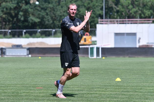 Fußball 3. Liga Trainingsauftakt SC Preußen Münster am 28.06.2026 im LVM-Preußenstadion in Münster Simon Scherder ( Münster ) *** Soccer, 3rd Division: SC Preußen Münster Kicks Off Training on June 28, 2026, at the LVM Preußenstadion in Münster. Simon Scherder, Münster xRx