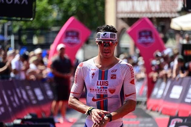 28.06.2026 xkhx Frankfurt am Main Mainova IRONMAN Frankfurt European Championship, EM, Europameisterschaft 2026 Im Ziel Magnus Ditlev (DNK) *** June 28, 2026 xkhx Frankfurt am Main Mainova IRONMAN Frankfurt European Championship 2026 At the finish line: Magnus Ditlev (DNK)