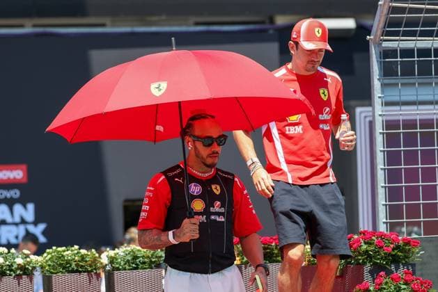 Drivers Parade, Lewis Hamilton (Scuderia Ferrari HP 44), Charles Leclerc (Scuderia Ferrari HP 16), Rennen, Grosser Preis von Oesterreich, Motorsport, Herren, Formel 1, 28.06.2026 Spielberg Steiermark Oesterreich *** Drivers Parade, Lewis Hamilton (Scuderia Ferrari HP 44), Charles Leclerc (Scuderia Ferrari HP 16), Race, Austrian Grand Prix, Motorsports, Men, Formula 1, June 28, 2026, Spielberg, Styria, Austria Copyright: xkolbert-press ChristianxKolbertx