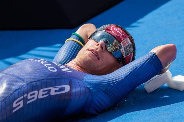 MAINOVA IRONMAN Frankfurt European Championship, EM, Europameisterschaft Triathlon mit den Disziplinen Schwimmen, Radfahren und Marathonlauf in Frankfurt am Main. Norweger Casper Stornes gewinnt in Frankfurt den EM-Titel. Frankfurt am Main Am Römer Hessen Deutschland *** MAINOVA IRONMAN Frankfurt European Championship Triathlon, featuring swimming, cycling, and a marathon, in Frankfurt am Main. Norway s Casper Stornes wins the European Championship title in Frankfurt. Frankfurt am Main, at the Römer, Hesse, Germany
