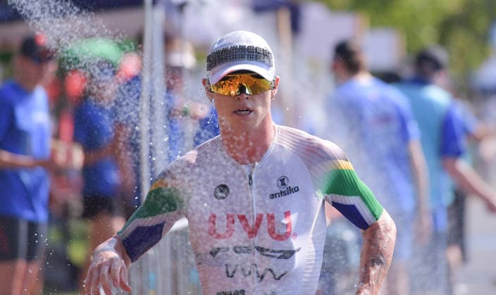 28.06.2026, xblx, Leichtathletik Ironman, Mainova IRONMAN European Championship, EM, Europameisterschaft Frankfurt 2026 v.l. Laufstrecke, Laufen, Lauf, Marathon, Jamie Riddle (ZAF) (DFL DFB REGULATIONS PROHIBIT ANY USE OF PHOTOGRAPHS as IMAGE SEQUENCES and or QUASI-VIDEO) Frankfurt *** June 28, 2026, xblx, Track and Field Ironman, Mainova IRONMAN European Championship Frankfurt 2026 v l Running Course, Running, Run, Marathon, Jamie Riddle ZAF DFL DFB REGULATIONS PROHIBIT ANY USE OF PHOTOGRAPHS as IMAGE SEQUENCES and or QUASI-VIDEO Frankfurt