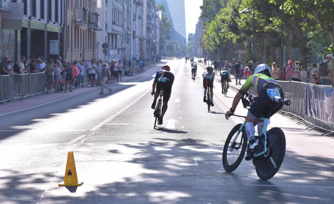 28.06.2026, xblx, Leichtathletik Ironman, Mainova IRONMAN European Championship, EM, Europameisterschaft Frankfurt 2026 v.l. Radstrecke, Rad, Radfahren (DFL DFB REGULATIONS PROHIBIT ANY USE OF PHOTOGRAPHS as IMAGE SEQUENCES and or QUASI-VIDEO) Frankfurt *** June 28, 2026, xblx, Track and Field Ironman, Mainova IRONMAN European Championship Frankfurt 2026 v l Bike Course, Bike, Cycling DFL DFB REGULATIONS PROHIBIT ANY USE OF PHOTOGRAPHS as IMAGE SEQUENCES and or QUASI-VIDEO Frankfurt
