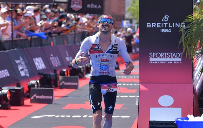 28.06.2026, xblx, Leichtathletik Ironman, Mainova IRONMAN European Championship, EM, Europameisterschaft Frankfurt 2026 v.l. Ziel, Michele Sarzilla (DFL DFB REGULATIONS PROHIBIT ANY USE OF PHOTOGRAPHS as IMAGE SEQUENCES and or QUASI-VIDEO) Frankfurt *** June 28, 2026, xblx, Track and Field Ironman, Mainova IRONMAN European Championship Frankfurt 2026 v l Finish Line, Michele Sarzilla DFL DFB REGULATIONS PROHIBIT ANY USE OF PHOTOGRAPHS as IMAGE SEQUENCES and or QUASI-VIDEO Frankfurt