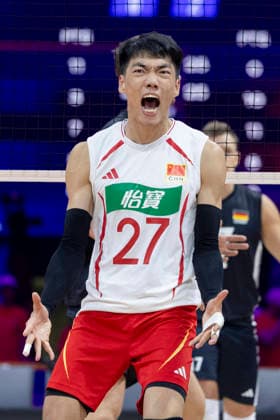 VNL China - Germany 28.06.2026 volleyball, Gliwice , Arena Pre Zero , Mens Volleyball Nations League 2026 FIVB VNL (siatkowka, Liga Narodow, Chiny - Niemcy ), game , match China - Germany image shows: Zhihong Xue photo Katarzyna Plewczynska Fotostyk Copyright: xKatarzynaxPlewczynskax 20260628KAPL5942
