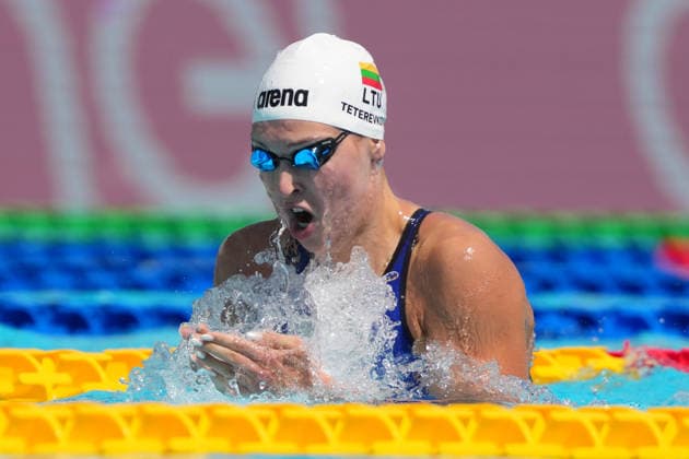 Kotryna Teterevkova of Lithuania, 200m Breaststroke Women Heats, during the 62nd Settecolli swimming meeting at Stadio del Nuoto in Rome (Italy), June 28, 2026. antoniettaxbaldassarre