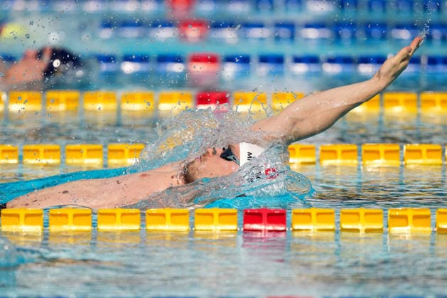 Roman Mityukov of Switzerland, 200m Backstroke Men Heats, during the 62nd Settecolli swimming meeting at Stadio del Nuoto in Rome (Italy), June 28, 2026. antoniettaxbaldassarre