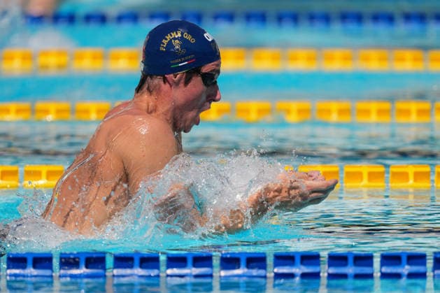 Edoardo Giorgetti of Italy, 200m Breaststroke Men Heats, during the 62nd Settecolli swimming meeting at Stadio del Nuoto in Rome (Italy), June 28, 2026. antoniettaxbaldassarre