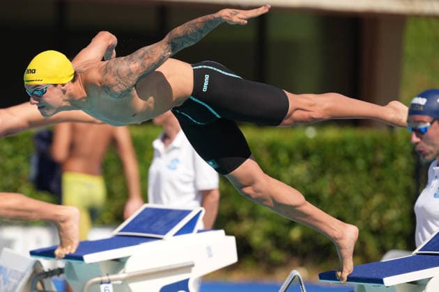 Guilherme Santos Caribe of Brazil, 50m Butterfly Men Heats, during the 62nd Settecolli swimming meeting at Stadio del Nuoto in Rome (Italy), June 28, 2026. antoniettaxbaldassarre