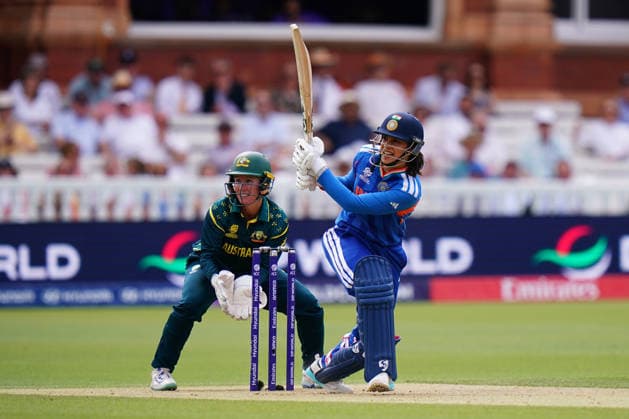 Smriti Mandhana of India during the ICC Women s T20 World Cup match between Australia women and India women at Lords, London, England on 28 June 2026.  Copyright: xCharliexCarterx PMI-7286-0002
