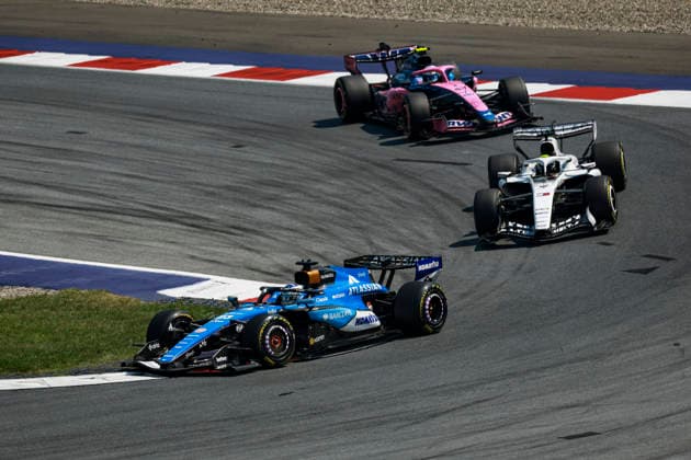 F1 - AUSTRIAN GRAND PRIX 2026 23 ALBON Alexander (tha), Williams F1 Team FW48, action 11 PEREZ Sergio (mex), Cadillac F1 Team MAC-26, action 43 COLAPINTO Franco (arg), Alpine F1 Team A526, action during the Formula 1 Austrian Grand Prix 2026, 8th round of the 2026 Formula One World Championship, WM, Weltmeisterschaft from June 26 to 28, 2026 on the Red Bull Ring, in Spielberg, Austria - SpielbergAustria  Copyright: xFLORENTxGOODENx