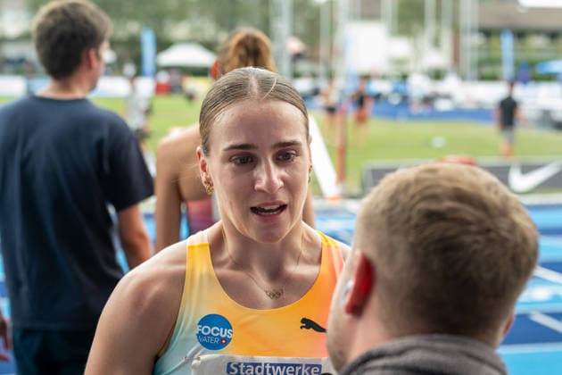 Die Siegerin des Siebenkampfes von Ratingen Annik Kaelin (SUI) im Interview. Stadtwerke Ratingen Mehrkampfmeeting 2026, Leichtathletik, 27. u. 28.06.2026 Stadtwerke Ratingen Mehrkampfmeeting 2026, Leichtathletik, 27. u. 28.06.2026 Ratingen *** An interview with Annik Kaelin (SUI), winner of the heptathlon in Ratingen Stadtwerke Ratingen Combined Events Meeting 2026, Track and Field, June 27 and 28, 2026 Stadtwerke Ratingen Combined Events Meeting 2026, Track and Field, June 27 and 28, 2026, Ratingen Copyright: xEibner-Pressefoto ThomasxHaeslerx EP_THR