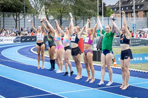 RATINGEN, GERMANY - JUNE 28, 2026 : the girls of the hepathlon with first placed Annik Kälin (SUI Switzerland) competing during the Multisport Event at Stadion Ratingen on June 28, 2026 in Ratingen, Germany. Nordrhein-Westfalen Germany Copyright: xLeahxKohringx