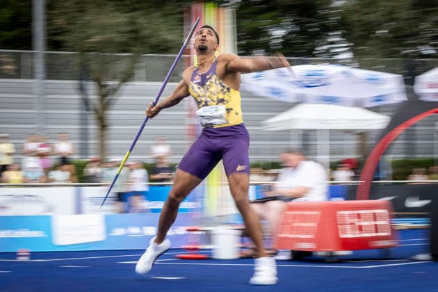 RATINGEN, GERMANY - JUNE 28, 2026 : Leo Neugebauer (GER Germany) competing in the javelin during the Multisport Event at Stadion Ratingen on June 28, 2026 in Ratingen, Germany. Nordrhein-Westfalen Germany Copyright: xLeahxKohringx