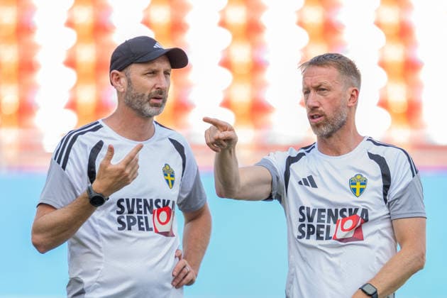 260628 Assistant coach Andreas Georgson and head coach Graham Potter of the Swedish national football team at a training session during day 18 of the FIFA World Cup, WM, Weltmeisterschaft, Fussball 2026 on June 28, 2026 in Dallas. Photo: Petter Arvidson BILDBYRAN kod PA PA1263 fotboll football soccer fotball vm fotbolls-vm fotball-vm fotbolls-vm 2026 fifa world cup 2026 träning practice training sverige sweden sverige a day 18 bbeng *** June 28, 2026: Assistant coach Andreas Georgson and head coach Graham Potter of the Swedish national soccer team at a training session on day 18 of the 2026 FIFA World Cup on June 28, 2026 in Dallas. Photo by Petter Arvidson, BILDBYRAN. Code: PA PA1263. soccer, football, soccer, World Cup, soccer World Cup, soccer World Cup, soccer World Cup 2026, FIFA World Cup 2026, training, practice, Sweden, Sweden A, day 18 bbeng  Copyright: PETTERxARVIDSON BB260628PA002