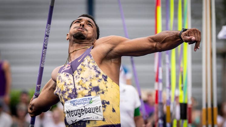 RATINGEN, GERMANY - JUNE 28, 2026 : Leo Neugebauer (GER Germany) competing in the decathlon’s javelin throw Multisport Event at Stadion Ratingen on June 28, 2026 in Ratingen, Germany. Nordrhein-Westfalen Germany Copyright: xAxelxKohringx