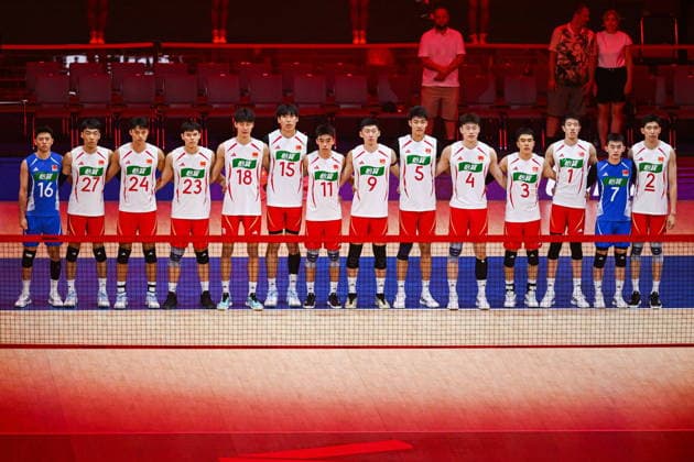 Gliwice 28.06.2026. Volleyball Men s Volleyball Nations League season 2026 match between China and Germany in Gliwice, Poland. --- Siatkowka Liga Narodow sezon 2026 mecz: Chiny - Niemcy. Persons shown: Reprezentacja Chin Fot. Antoni Dec Arena Akcji NEWSPIX.PL --- newspix.pl 