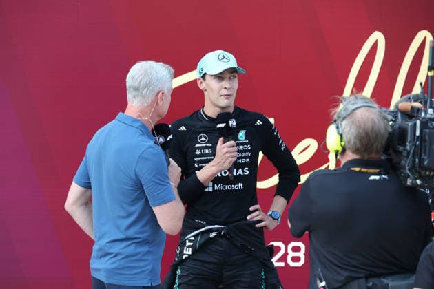 28.06.2026, Red Bull Ring, Spielberg, Formel 1 Großer Preis von Österreich 2026 , im Bild Sieger George Russell (GBR), Mercedes-AMG Petronas Formula One Team (Photo by Alessandro Martellotta Hasan Bratic DeFodi Images) - *** June 28, 2026, Red Bull Ring, Spielberg, 2026 Formula 1 Austrian Grand Prix; pictured: winner George Russell (GBR), Mercedes AMG Petronas Formula One Team. Photo by Alessandro Martellotta, Hasan Bratic, DeFodi Images