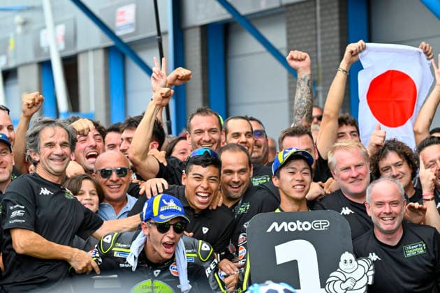 MOTO - MOTO GP - NETHERLANDS GRAND PRIX 2026 OGURA Ai (jpn), Trackhouse MotoGP Team, Aprilia RS-GP26, portrait and FERNANDEZ Raul (spa), Trackhouse MotoGP Team, Aprilia RS-GP26, celebrating their double during the 2025 MotoGP Tissot Grand Prix of the Netherlands, Netherlands GP, on the TT Circuit Assen, from June 26 to 28, in Netherlands - ASSENNetherlands  Copyright: xGIGIxSOLDANOx