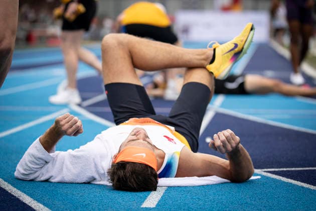 RATINGEN, GERMANY - JUNE 28, 2026 : Harrison Williams (USA United States) after the decathlon’s 1500m during the Multisport Event at Stadion Ratingen on June 28, 2026 in Ratingen, Germany. Nordrhein-Westfalen Germany Copyright: xAxelxKohringx