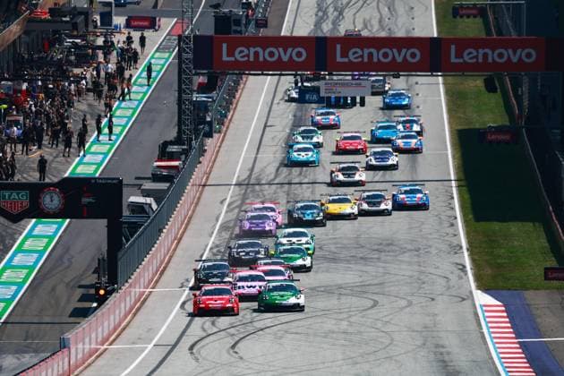 Start, 7 Andrea Bristot (ITA, Dinamic Motorsport), 16 Paul Cauhaupe (FRA, Martinet by Almeras), 2 Marcus Amand (FIN, BWT Lechner Racing), Porsche Mobil 1 Supercup at Red Bull Ring on June 28, 2026 in Spielberg, Austria. (Photo by HOCH ZWEI) Spielberg Austria *** Start, 7 Andrea Bristot ITA, Dinamic Motorsport, 16 Paul Cauhaupe FRA, Martinet by Almeras, 2 Marcus Amand FIN, BWT Lechner Racing, Porsche Mobil 1 Supercup at the Red Bull Ring on June 28, 2026, in Spielberg, Austria. Photo by HOCH ZWEI, Spielberg, Austria
