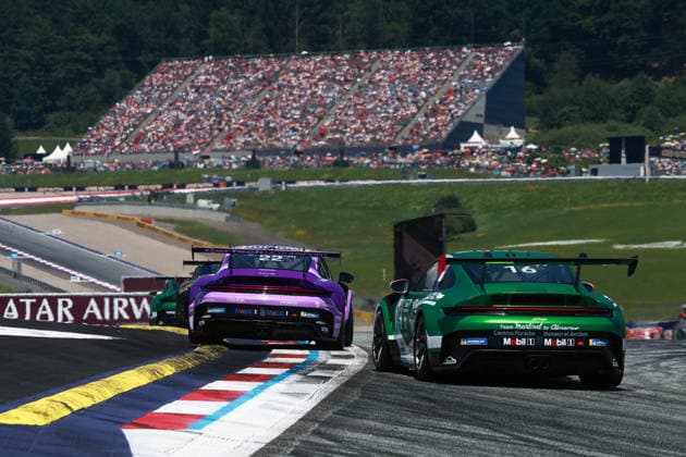 22 Dirk Schouten (NLD, Looping by CarTech), 16 Paul Cauhaupe (FRA, Martinet by Almeras), Porsche Mobil 1 Supercup at Red Bull Ring on June 28, 2026 in Spielberg, Austria. (Photo by HOCH ZWEI) Spielberg Austria *** 22 Dirk Schouten (NLD), Looping by CarTech; 16 Paul Cauhaupe (FRA), Martinet by Almeras; Porsche Mobil 1 Supercup at the Red Bull Ring on June 28, 2026, in Spielberg, Austria. Photo by HOCH ZWEI, Spielberg, Austria