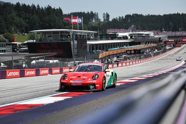 8 William Mezzetti (ITA, Dinamic Motorsport), Porsche Mobil 1 Supercup at Red Bull Ring on June 28, 2026 in Spielberg, Austria. (Photo by HOCH ZWEI) Spielberg Austria *** 8 William Mezzetti (ITA), Dinamic Motorsport, Porsche Mobil 1 Supercup at the Red Bull Ring on June 28, 2026, in Spielberg, Austria. Photo by HOCH ZWEI, Spielberg, Austria