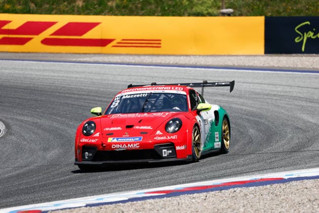 8 William Mezzetti (ITA, Dinamic Motorsport), Porsche Mobil 1 Supercup at Red Bull Ring on June 28, 2026 in Spielberg, Austria. (Photo by HOCH ZWEI) Spielberg Austria *** 8 William Mezzetti (ITA), Dinamic Motorsport, Porsche Mobil 1 Supercup at the Red Bull Ring on June 28, 2026, in Spielberg, Austria. Photo by HOCH ZWEI, Spielberg, Austria