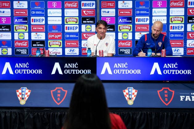 Croatia press conference, PK, Pressekonferenz - FIFA World Cup, WM, Weltmeisterschaft, Fussball 2026 Head Coach of Croatia Zlatko Dalic speaks on a press conference of Croatian national football team at training centre at Episcopal High School on June 28, 2026 in Alexandria, Virginia.  IgorxKralj PIXSELL